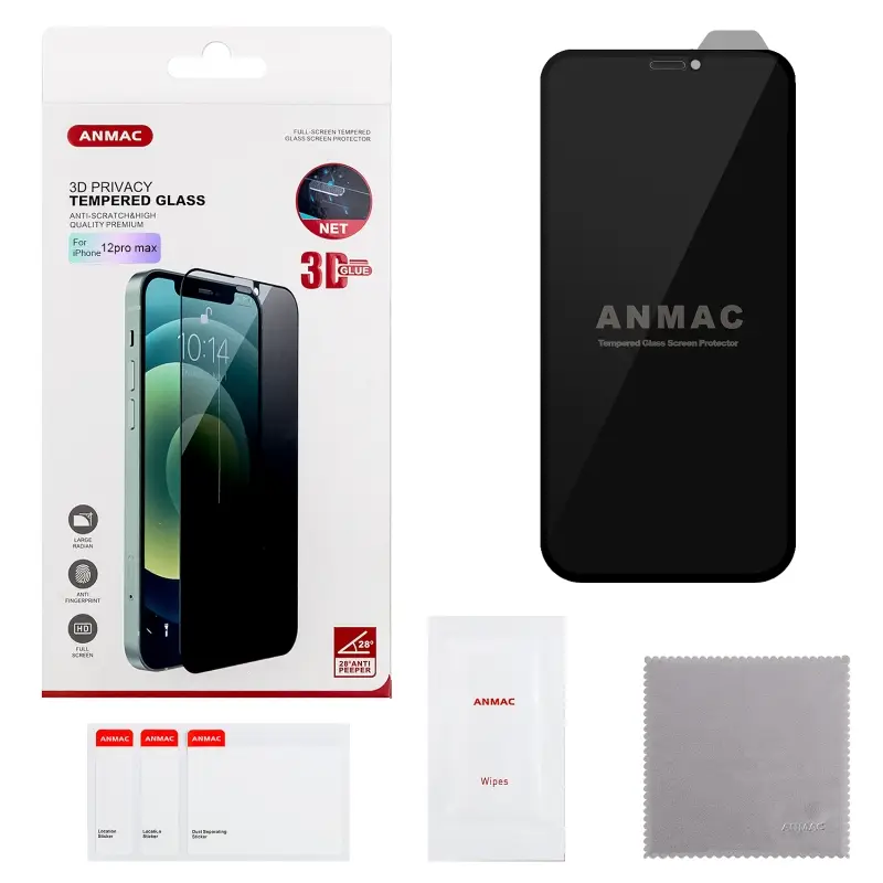 Защитное стекло iPh 12 Pro Max ANMAC 3D Privacy с сеточкой Арт. 1137258 Защитное стекло iPh 12 Pro Max ANMAC 3D Privacy с сеточкой Арт. 1137258