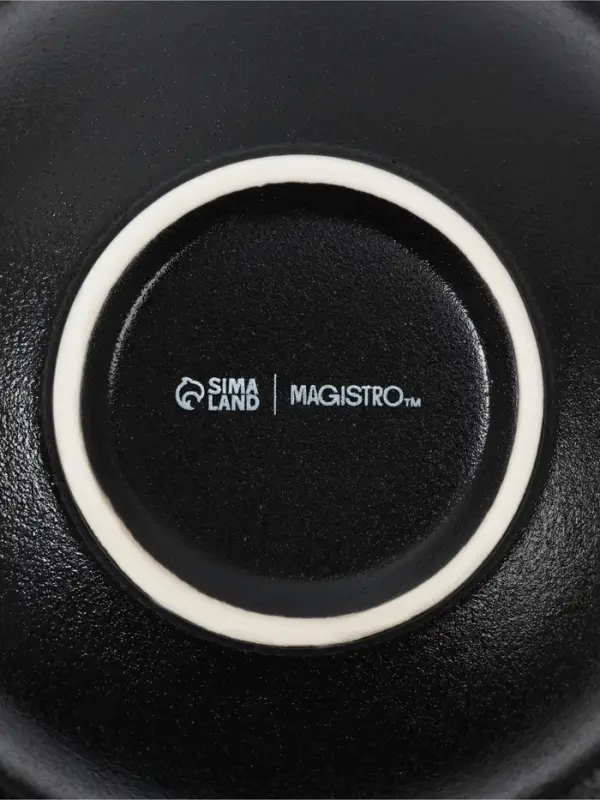 Тарелки для пасты Magistro Carbon, d=19.5 см, набор 2 шт., фарфор, чёрные