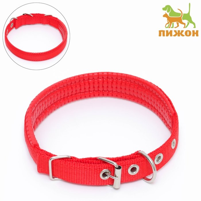 Ошейник Ошейник "Комфорт" комбинированный, 45 х 2 см, ОШ 30-39 см, красный