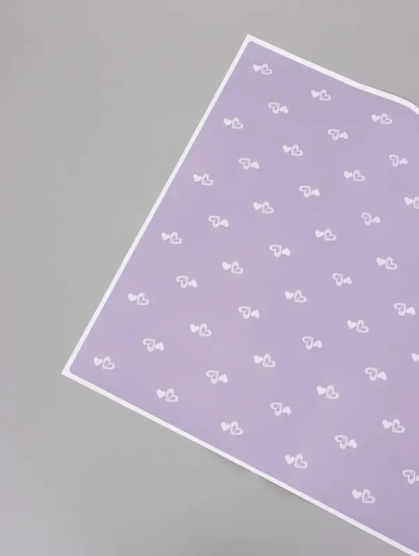 Пленка для цветов, &laquo;Двойные сердца&raquo;, нежная сирень, 57&times;57 см