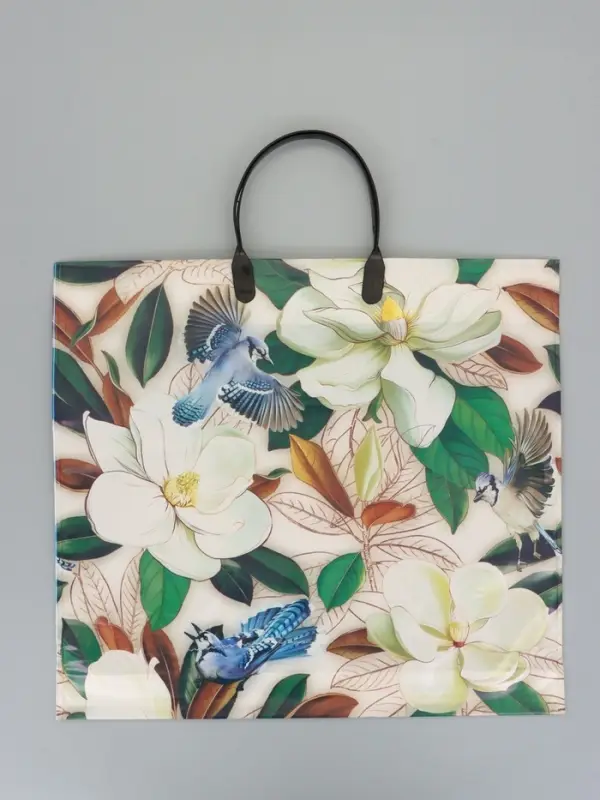 Пакет "Прятки в цветах", полиэтиленовый с пластиковой ручкой, 38 х 34 + 3 см, 90 мкм