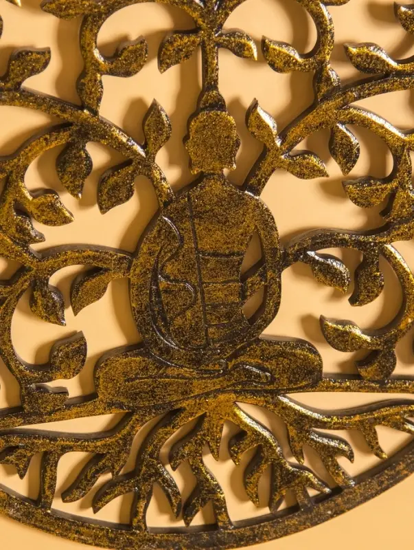 Панно " Медитация" МДФ, 40х40х1 см, цв. золото/чёрный