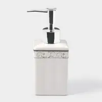 Набор аксессуаров для ванной комнаты &laquo;Завитки&raquo;, 4 предмета, мыльница, дозатор для мыла, 2 стакана, белый