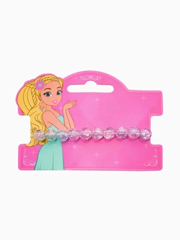 Браслет детский "Выбражулька" сахарные бусины, цвет розово-голубой