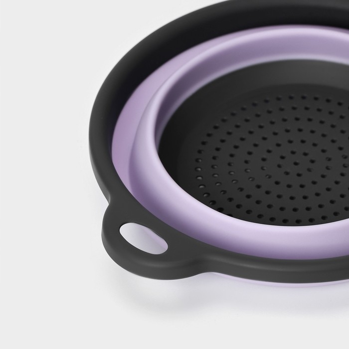 Дуршлаг складной Доляна «Волна», d=20 см, цвет сиреневый Дуршлаг складной Доляна «Волна», d=20 см, цвет сиреневый