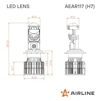 Лампа светодиод. H7 LED LENS, 50Вт, 6800Лм (3400Лм x 2), 6500К, 12/24В, кмпл. 2 шт.