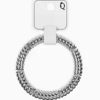 Браслет пластик на резинке "Стиль" резной, цвет серебро