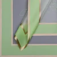 Пленка для цветов матовая, «Цветы с каймой», 58×58 см, зелёный
