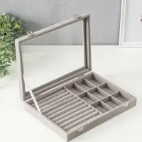 Шкатулка для украшений &laquo;Серый туман&raquo;, бархат, с замком, 5&times;20&times;28 см