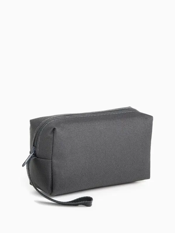 Косметичка дорожная на молнии, маленькая, с ручкой, серая