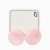 Серьги пластик "Леденец" круг 2 см с разводами белыми, цвет розовый