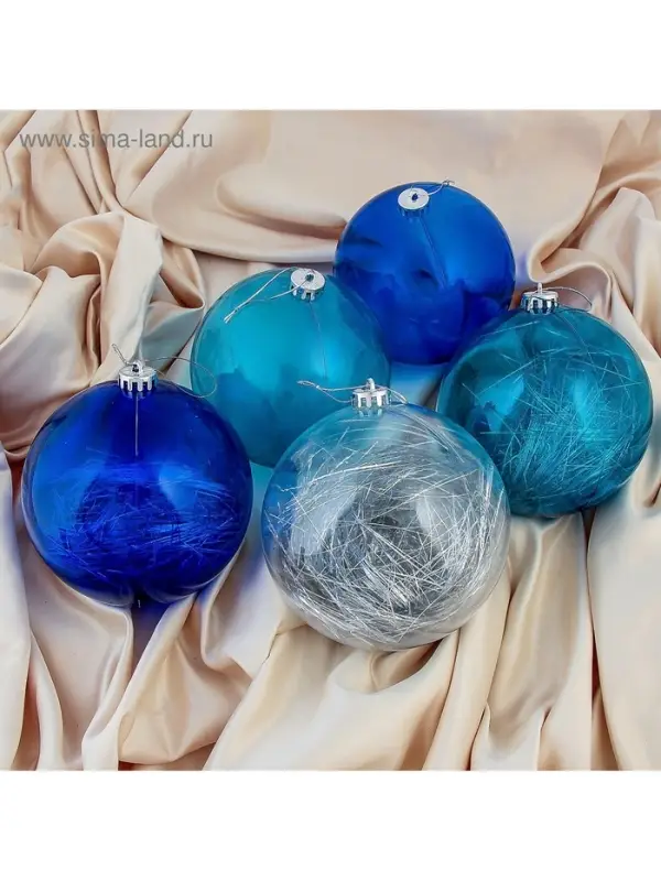 Ёлочные игрушки &laquo;Барбара&raquo;, шары новогодние, d=15 см, набор 5 шт., МИКС
