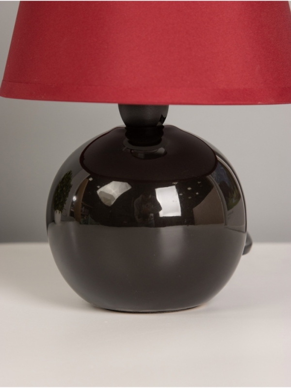 Лампа настольная Лампа настольная "Шар черный" цв. бордовый 25 см, Е14 220V 15х15х24,5 см RISALUX