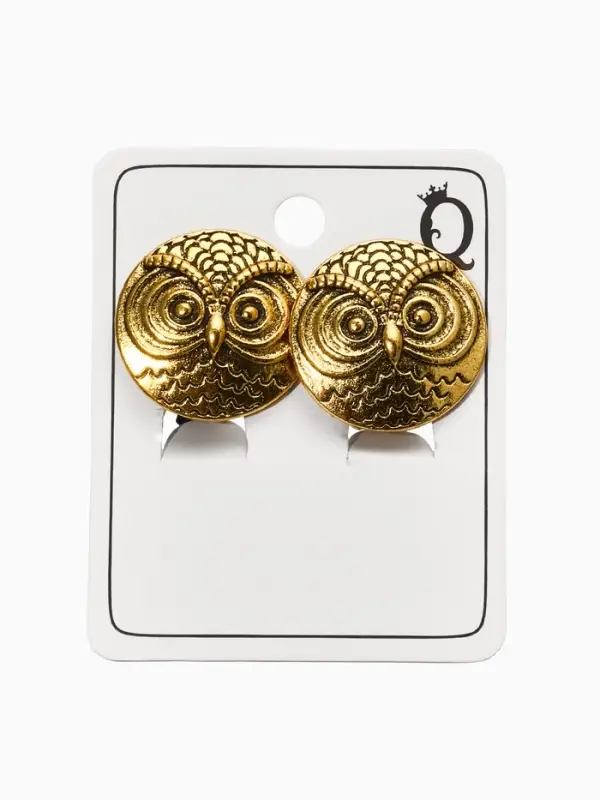 Клипсы Клипсы "Винтаж" сова, цвет чернёное золото