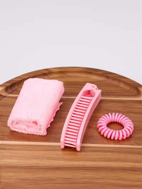 Набор для хранения, в футляре, 9 предметов, прозрачный, розовый