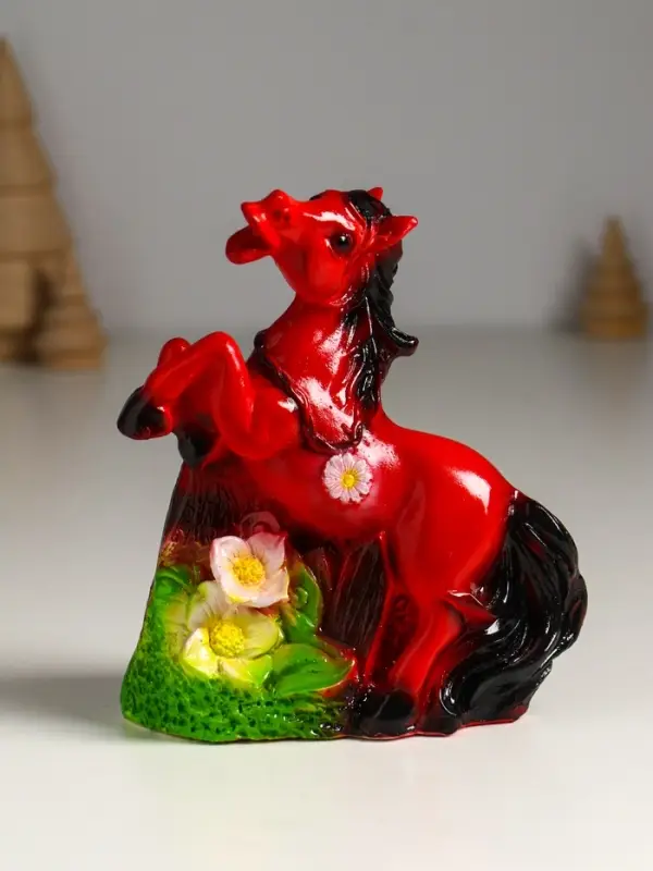 Копилка Копилка "Огненный конь с цветами" 14,5х12,5х6,5 см,