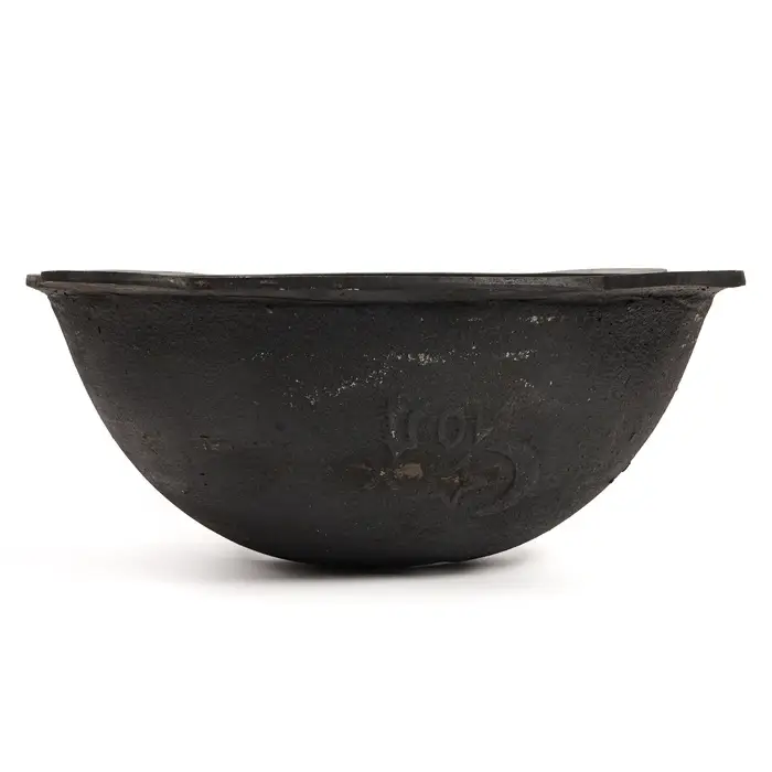 Казан, 10 л, круглое дно, алюминиевая крышка, чугун