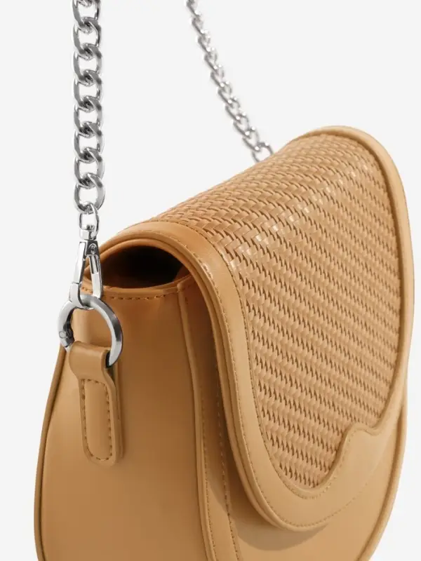 Ручка для сумки, бамбук, с цепочками и карабинами, 60 см, цвет серебряный