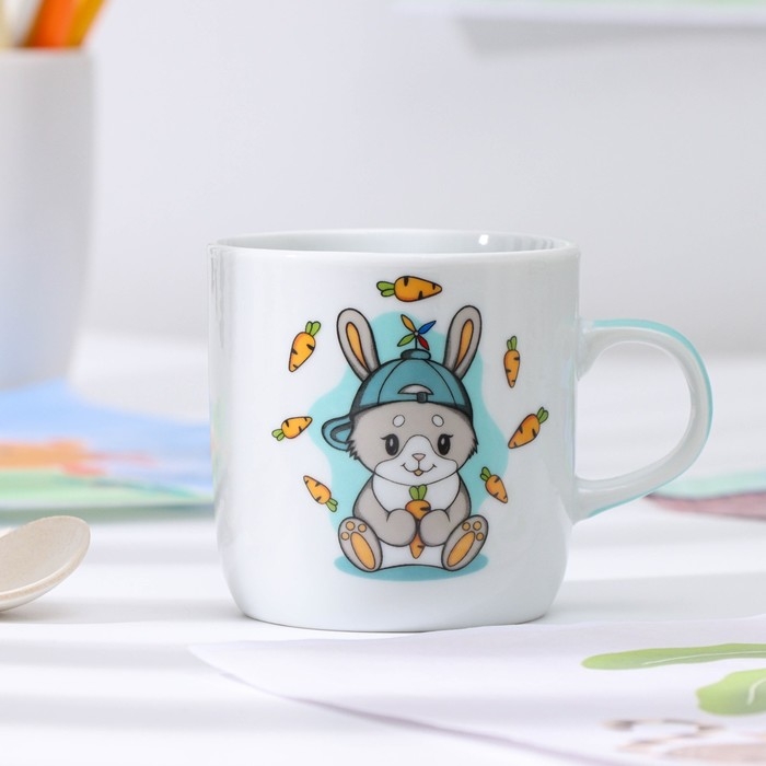 Набор детской посуды из керамики Доляна «Милый зайка», 3 предмета: кружка 230 мл, миска 400 мл, тарелка d=18 см, цвет белый Набор детской посуды из керамики Доляна «Милый зайка», 3 предмета: кружка 230 мл, миска 400 мл, тарелка d=18 см, цвет белый