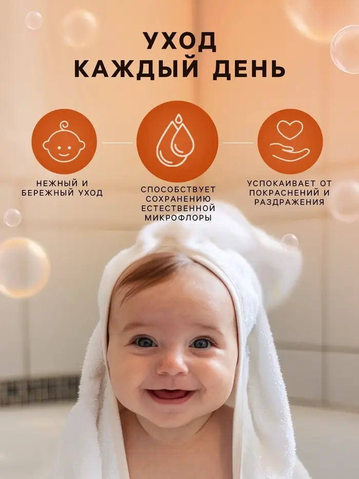 Гель для подмывания детский LULU с экстрактами ромашки, без парабенов, без силиконов, 300 мл