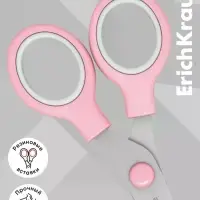 Ножницы ErichKrause Junior Prima Cat, 13 см, розовый. блистер