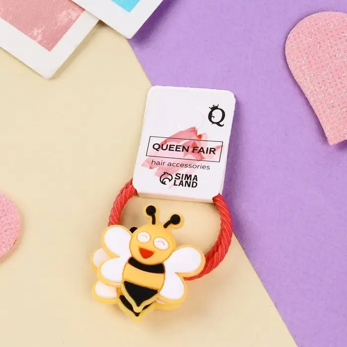 Резинка для волос  Резинка для волос "Крошка" (набор 2 шт) пчелка,3 см, оранжевый