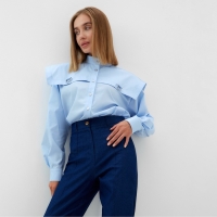 Брюки женские джинсовые MINAKU: Jeans Collection цвет синий, размер 48