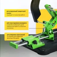 Стойка для УШМ ТУНДРА, d=100-125 мм, угловые тиски 45&deg;, движущаяся платформа