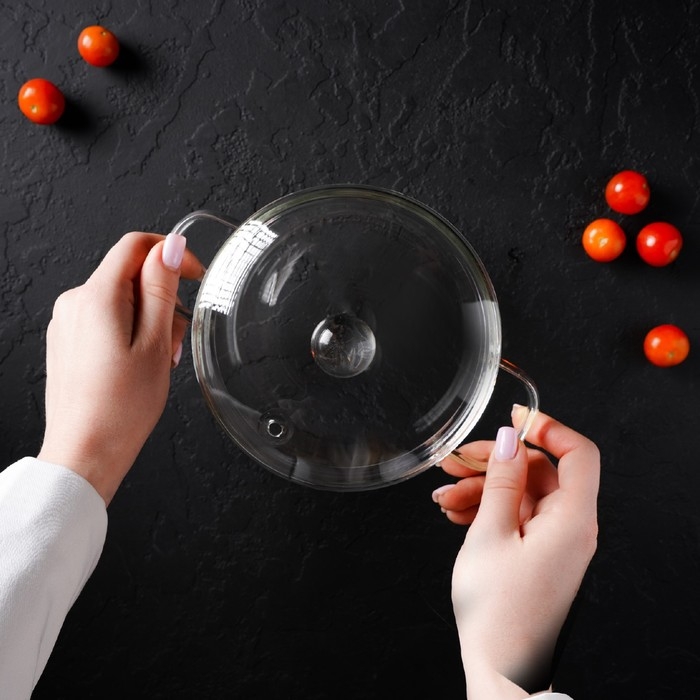 Кастрюля из жаропрочного стекла Magistro «Лия», 1,2 л, 20×14 см Кастрюля из жаропрочного стекла Magistro «Лия», 1,2 л, 20×14 см