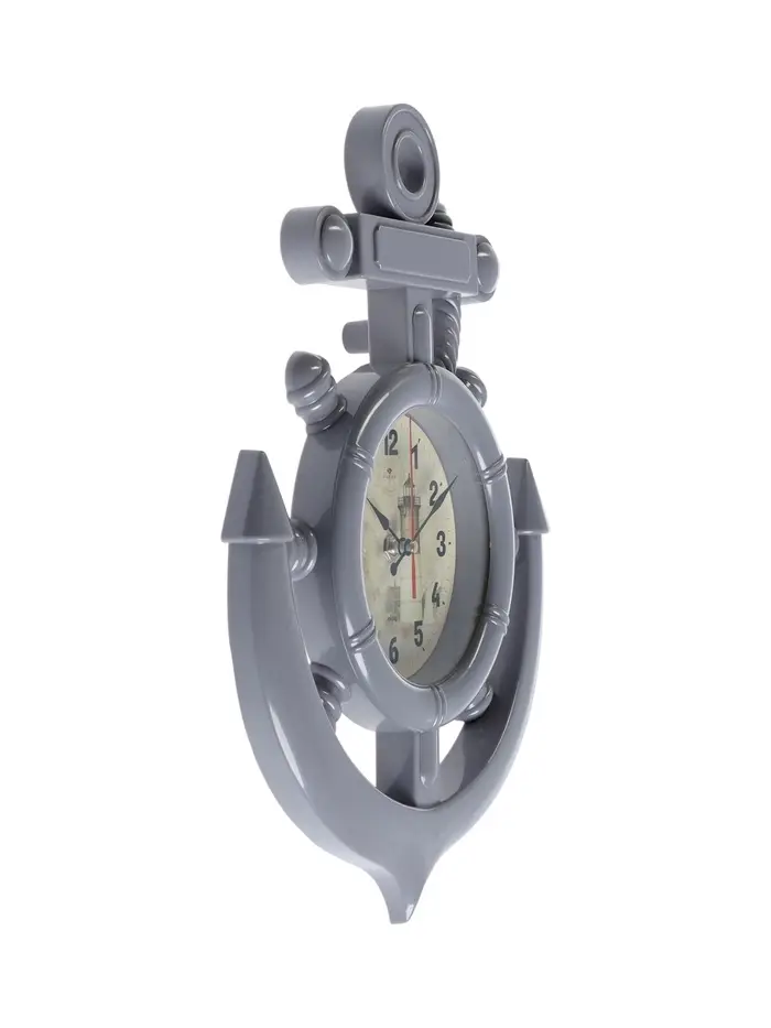 Часы настенные интерьерные &laquo;Якорь&raquo;, бесшумные, плавный ход, 38&times;27.5 см, d=12 см, серые