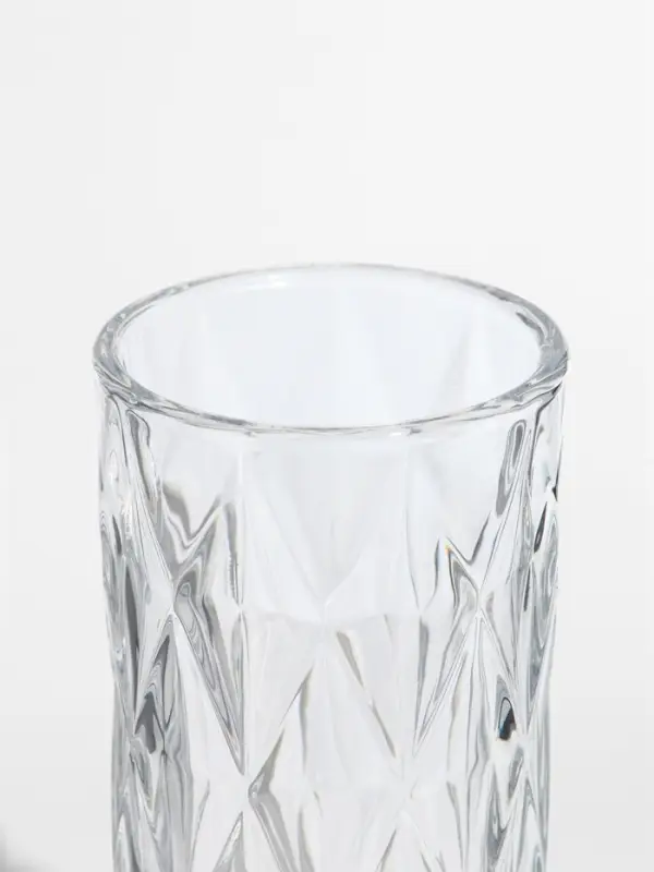 Ваза стекло настольная "Шерри" крупные ромбы, 23,5х9,5 см, прозрачный