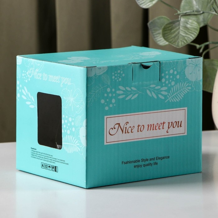 Кружка стеклянная с керамической крышкой и ложкой «Бэмби», 350 мл, рисунок МИКС Кружка стеклянная с керамической крышкой и ложкой «Бэмби», 350 мл, рисунок МИКС