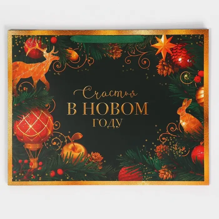 Пакет подарочный новогодний ламинированный «Чудо», L 40 х 31 х 11.5 см Пакет подарочный новогодний ламинированный «Чудо», L 40 х 31 х 11.5 см