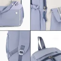 Рюкзак 31*14*44 см, 2 отд. 3 н/карм+пенал, Комби голуб/бел