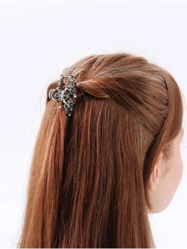 Крабик для волос &laquo;Ночной бриз&raquo;, узоры, 4.5 см, серебристый