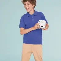 Рубашка поло детская Summer II Kids, ярко-синяя, на рост 106-116 см