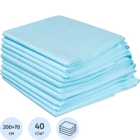 Простыня н/с 200х70см спанбонд пл.40 лам Tutami span L голуб 10шт/уп  Гекса