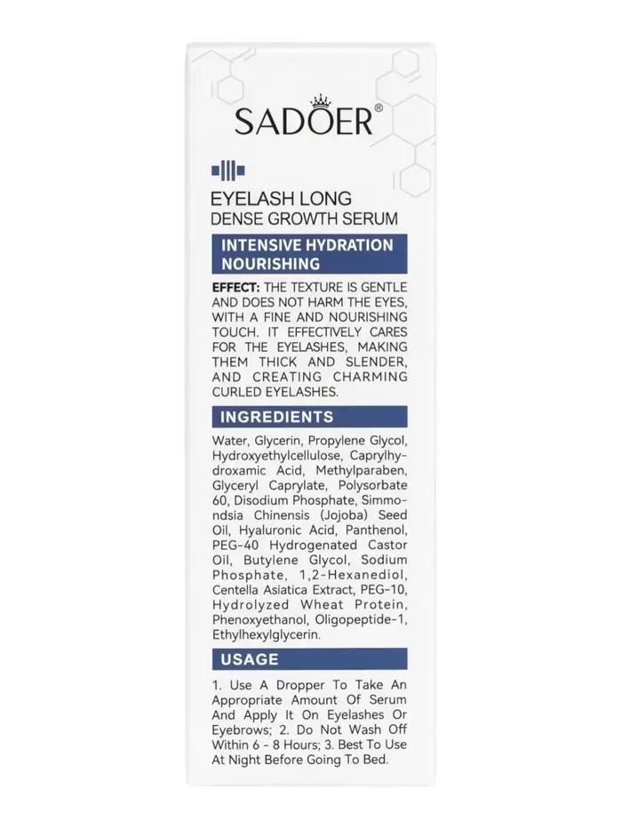 Сыворотка для ресниц Sadoer, 30 мл
