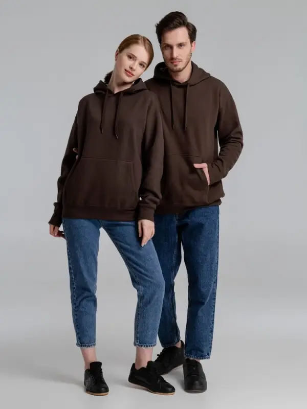 Толстовка с капюшоном Slam 320, темно-коричневая (шоколад), размер XS