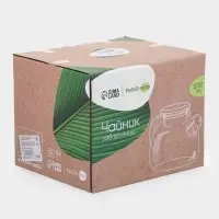 Чайник заварочный BellaTenero &laquo;Эко&raquo;, 1 л, с бамбуковой крышкой, с металлическим фильтром, боросиликатное стекло, прозрачный