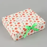 Коробка подарочная самосборная For you, 20&times;18&times;5 см, с лентой