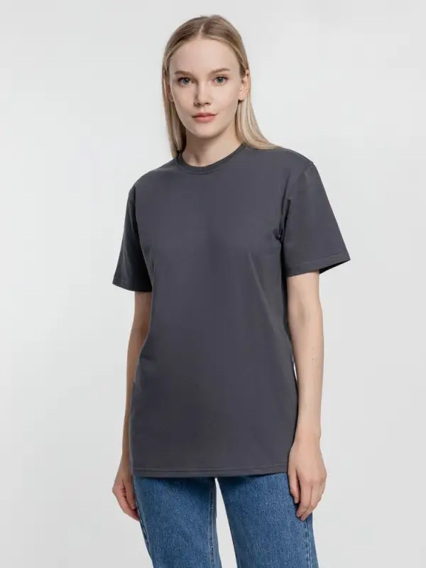 Футболка унисекс T-Bolka 160, темно-серая (графит), размер XS