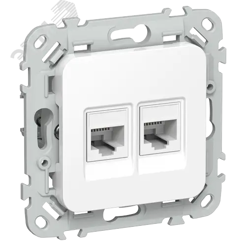 FLITE Розетка 2-местная компьютерная RJ45 категория 5Е UTP РК5е-2-0-ФлБ белый IEK