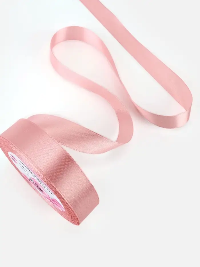Лента атласная, 20 мм, 23&plusmn;1 м, розовая