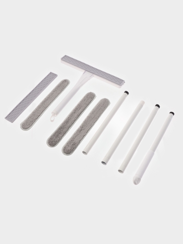 Окномойка гибкая, 5 насадок, с заглушкой, составная 4х секционная ручка, 138 см Окномойка гибкая, 5 насадок, с заглушкой, составная 4х секционная ручка, 138 см