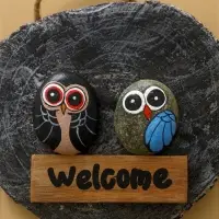 Панно WELCOME, 18×5×18 см, дерево, бежевое