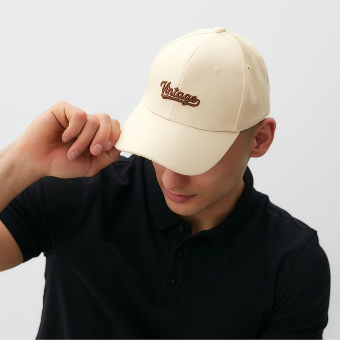 Кепка MINAKU "Vintage", цвет бежевый, размер 56-58