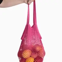 Сумка-авоська хозяйственная, клетка 1.5 см, розовая