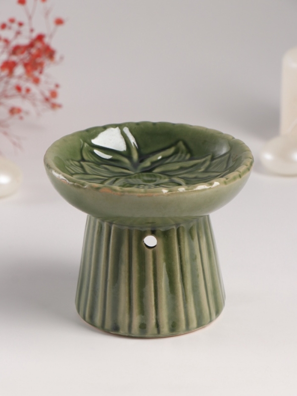 Аромалампа керамика Аромалампа керамика "Лотос" тёмно-зеленая 11,4х11,4х9 см