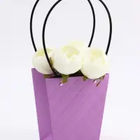 Сумка для цветов тиснение &laquo;МИКС&raquo; влагостойкая, 17&times;17 - 11.5&times;11.5 - 20 см